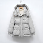 Damen gesteppte Winterjacke mit voluminösem Schnitt und praktischen Taschen EB