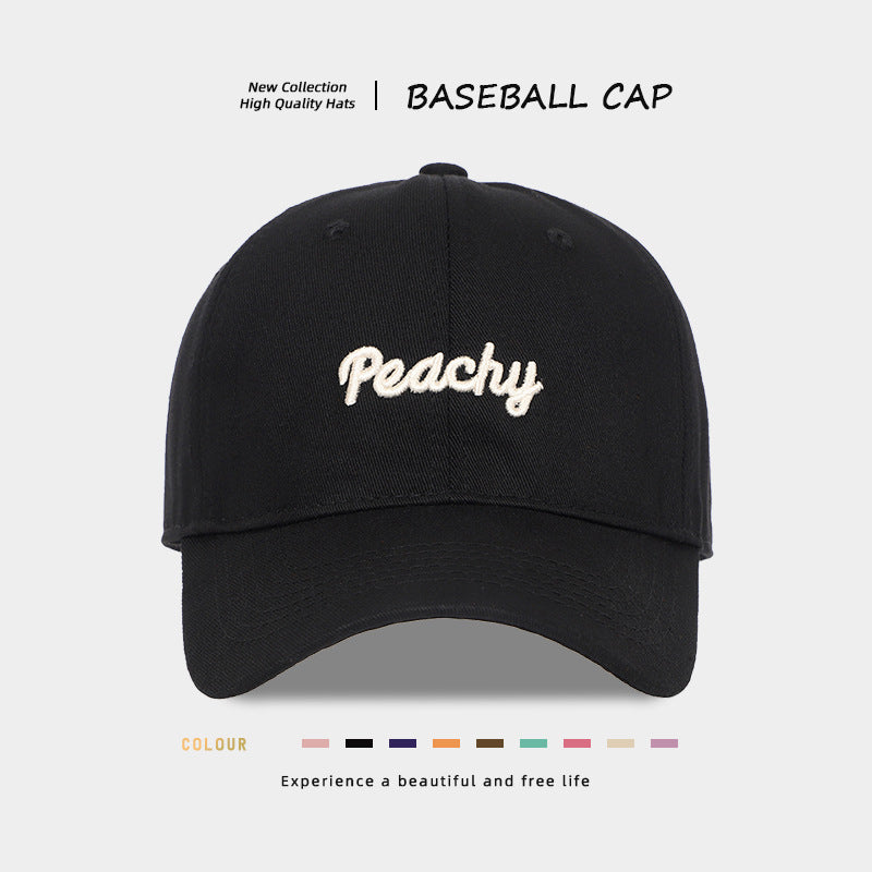 Stilvolle Baseballkappe mit Pfirsich-Stickerei