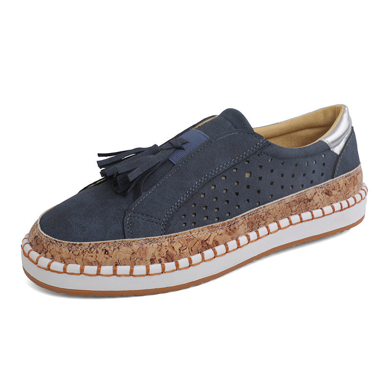 Damen sportliche Freizeitschuhe mit atmungsaktivem Obermaterial und Korksohle EB
