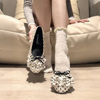 Damen Ballerinas mit verspieltem Rüschendesign und Punkten EB
