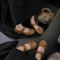 Damen Ballerinas mit modischen Schnallen und bequemer Innensohle EB