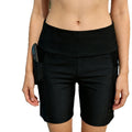 Damen Sportliche Shorts mit hohen Bund und Taschen EB