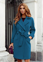Damen Eleganter Trenchcoat mit Gürtel und praktischen Taschen EB