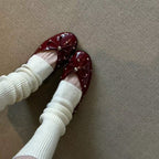 Damen Ballerinas mit modischem Schleifendesign und dekorativem Perlenbesatz EB