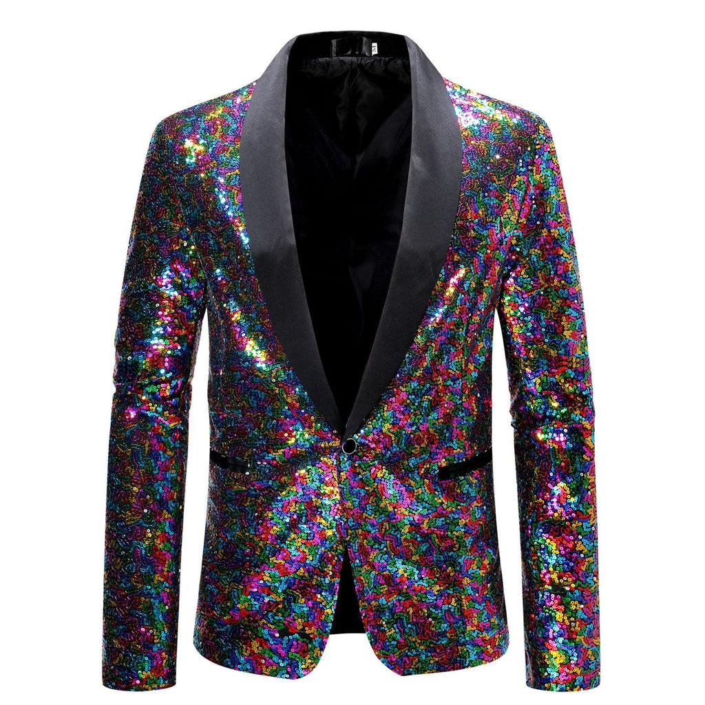 Damen Glamouröser Pailletten Blazer EB