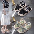 Damen Bequeme Sandalen mit dekorativem Knoten EB