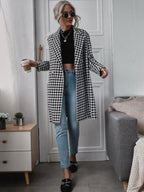 Damen Karierter Longblazer mit elegantem Schnitt EB