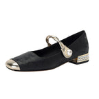 Damen Ballerinas mit Perlenschmuck und elegantem Design EB