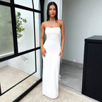 Damen Elegantes Maxikleid mit schulterfreiem Design und figurbetontem Schnitt EB