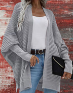 Damen Grobstrick Cardigan im lässigen Design mit weitem Schnitt und feiner Struktur EB
