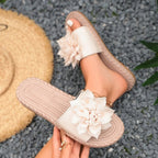 Damen Bequeme Pantoletten mit floralem Dekor EB