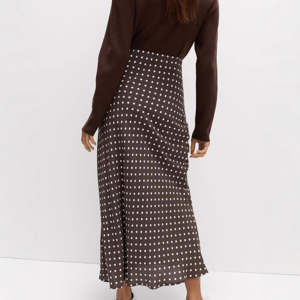 Damen Fließender Maxirock mit Polka-Dots EB