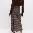 Damen Fließender Maxirock mit Polka-Dots EB