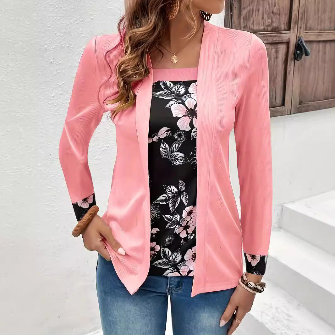 Damen Freizeitjacke mit modischem floralen Akzent und elegantem Schnitt EB
