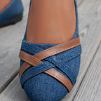 Damen elegante Ballerinas mit gekreuzten Riemen EB