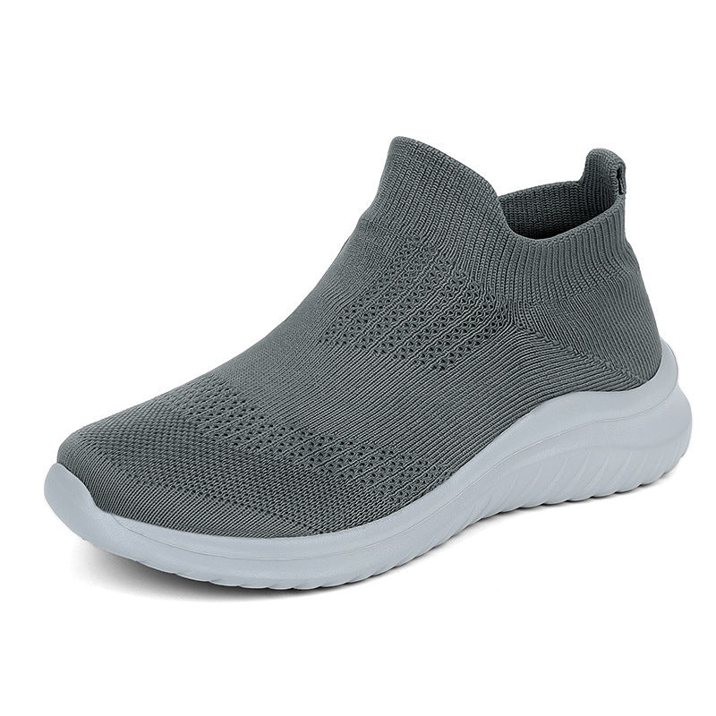 Unisex nan atmungsaktiver Strickslipper Sockenschuh mit elastischem Schaft und stoßdämpfender Sohle EB