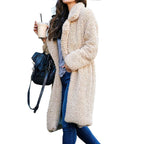 Damen Kuschelige manteau aus Teddy-Fleece EB