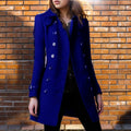 Damen Wollmantel mit stilvollem Knopfdesign EB