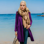 Damen Eleganter Trenchcoat mit Doppelknopfleiste und hochwertigem Material EB