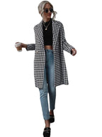 Damen Karierter Longblazer mit elegantem Schnitt EB