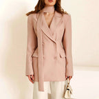 Damen eleganter taillierter Blazer mit Schal EB