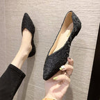 Damen Ballerinas mit spitz zulaufendem Design und strukturiertem Obermaterial EB