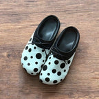 Damen bequeme Pantoletten mit trendigem Punktedesign EB