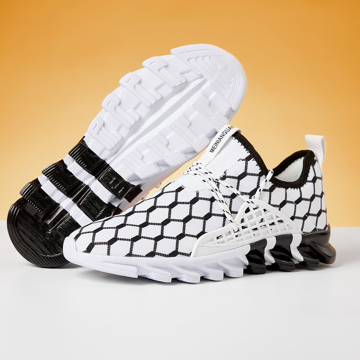 Damen Sportliche Laufschuhe mit atmungsaktivem Mesh-Obermaterial und stoßdämpfender Sohle EB