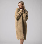 Damen Kuscheliger Strickmantel mit seitlichen Schlitzen und weitem Schnitt EB