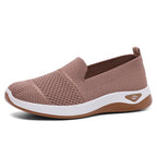 Damen Bequeme Slip-On Freizeitschuhe mit luftdurchlässigem Strickoberteil EB