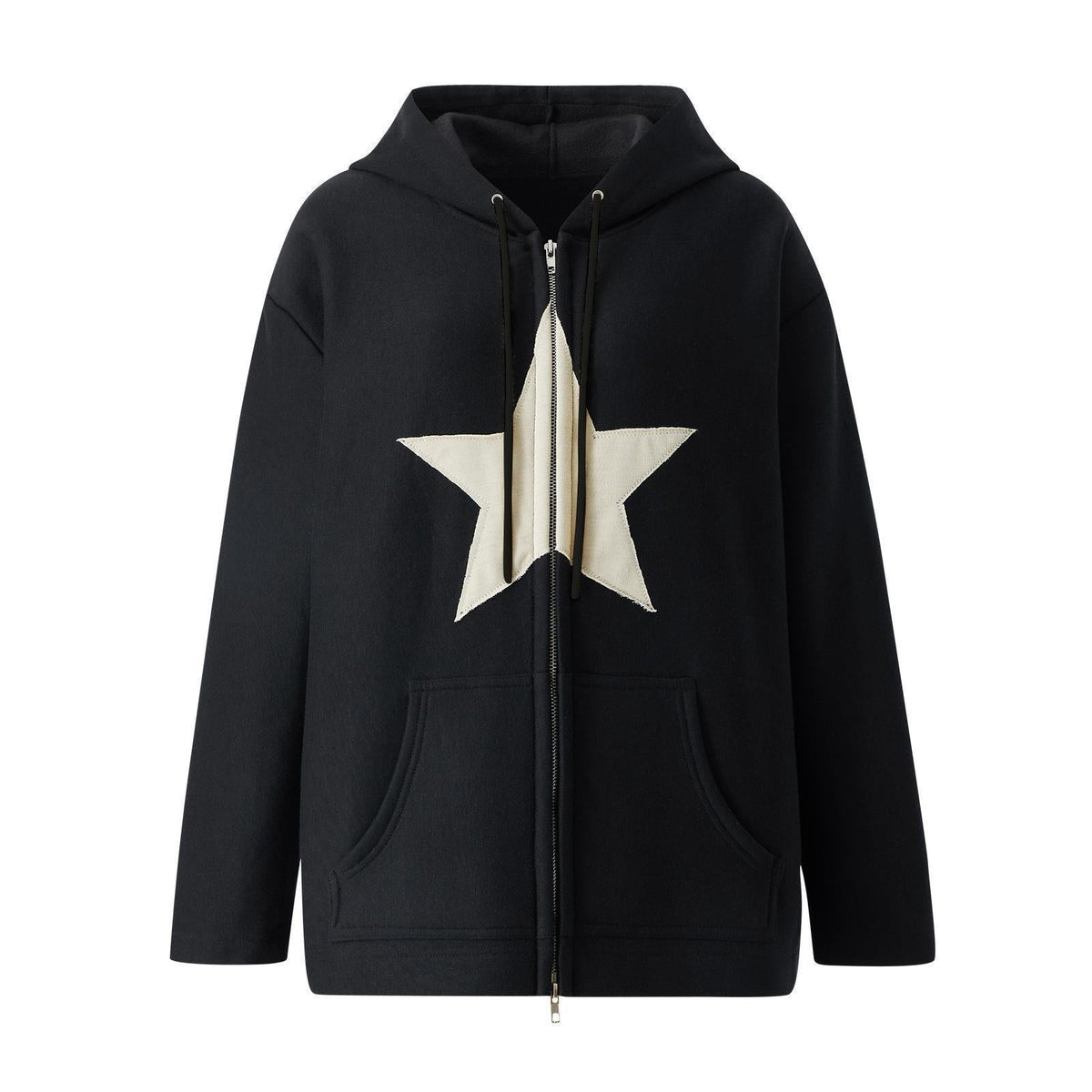 Damen Kapuzenjacke mit auffälligem Sternenmotiv und praktischen Taschen EB