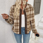 Damen Kariertes Overshirt EB