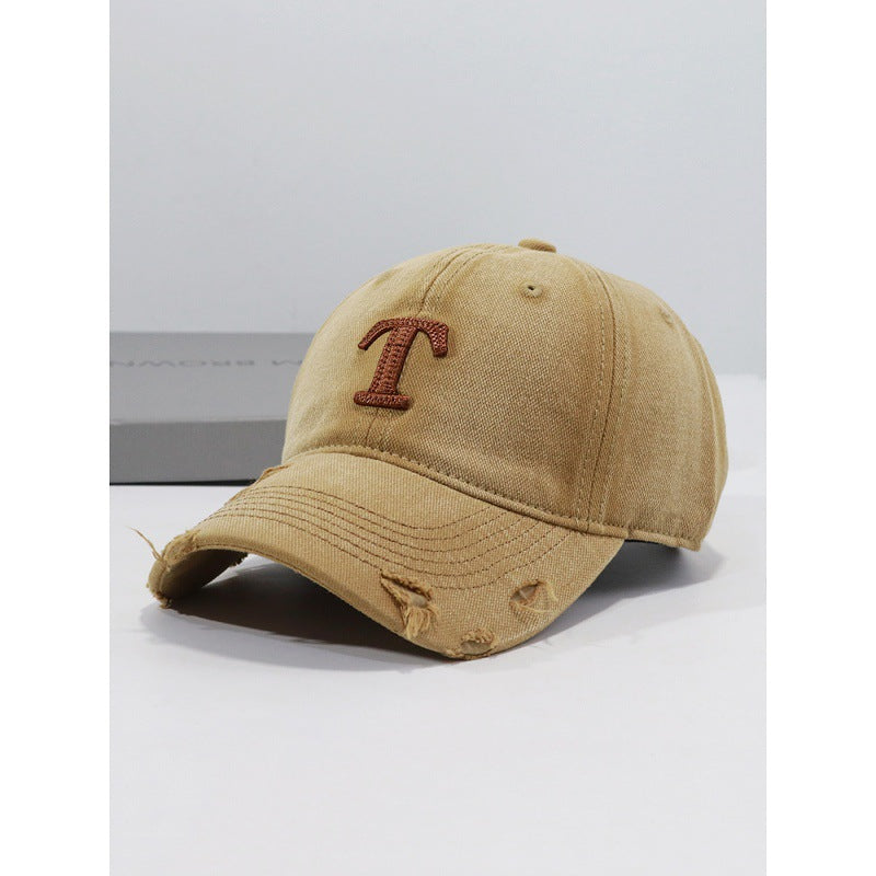 Herren-Denim-Cap mit Distressed-Optik