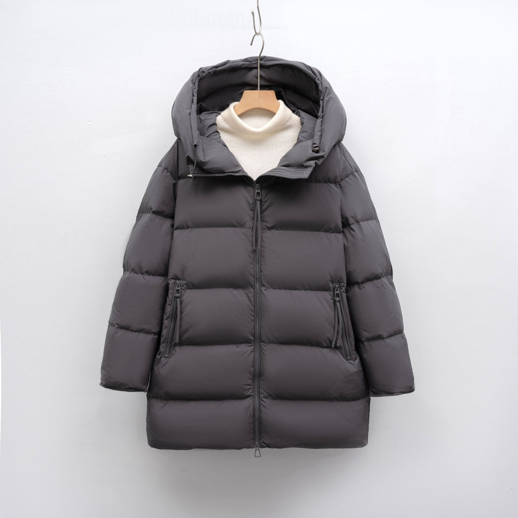Damen modische Winterjacke im Oversized-Stil mit Kapuze EB