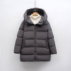 Damen modische Winterjacke im Oversized-Stil mit Kapuze EB