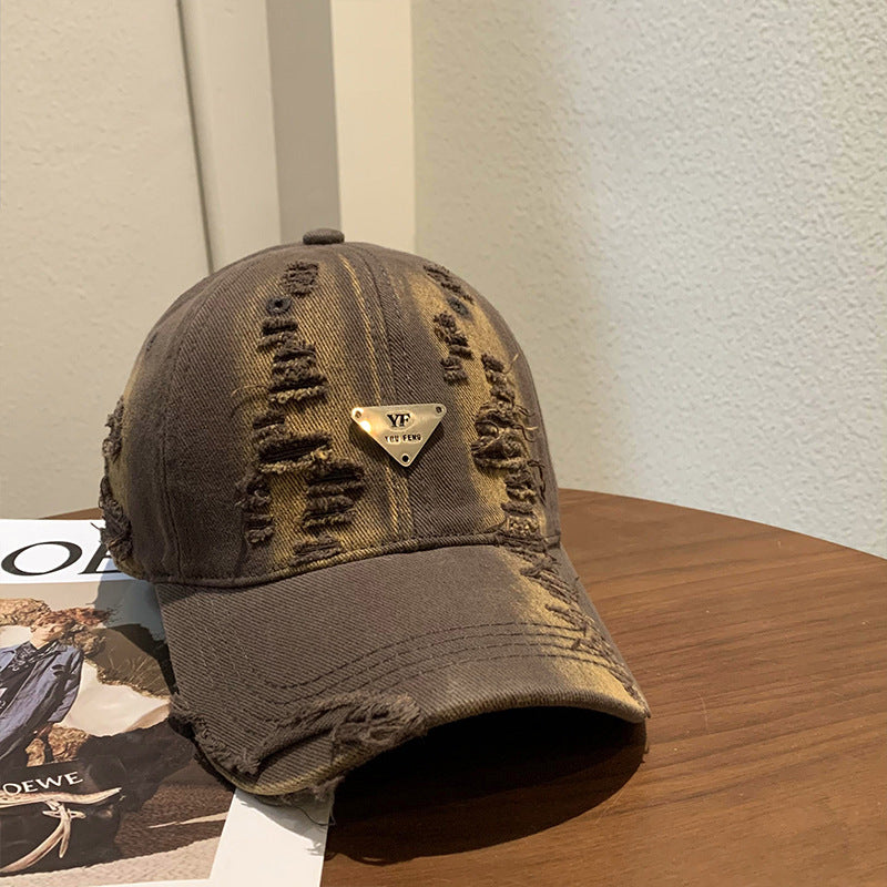 Women's Distressed Denim Baseball Cap