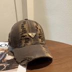 Women's Distressed Denim Baseball Cap