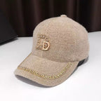 Luxuriöse Baseball-Cap aus Wolle mit Verzierungen