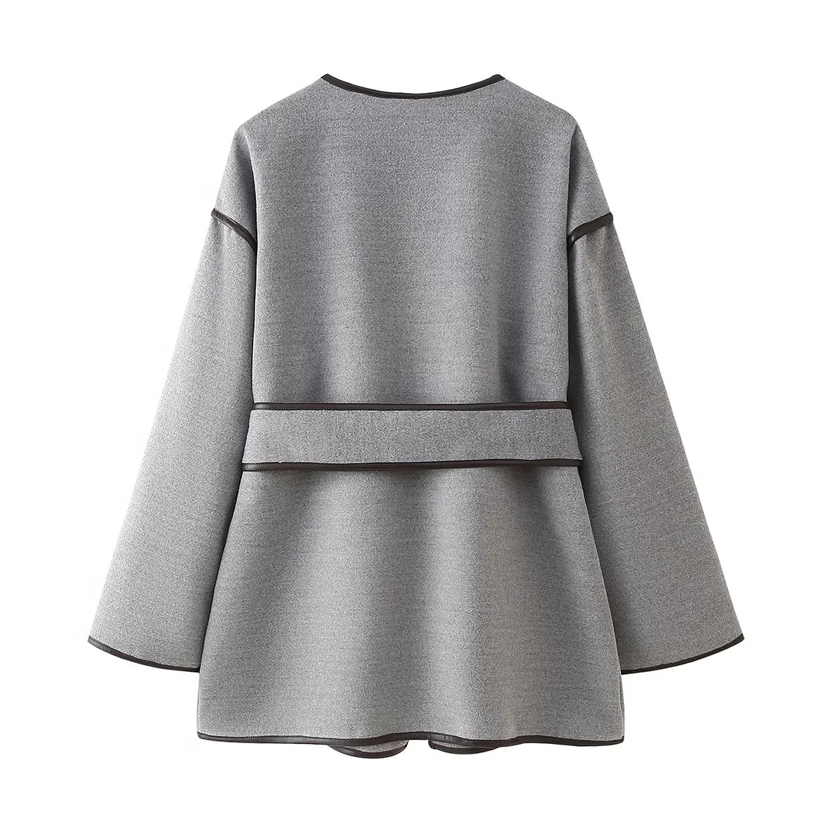 Damen elegante Wickeljacke mit praktischen Taschen EB