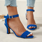 Damen Absatzsandalen mit verstellbarem Riemen und komfortablem Fußbett EB