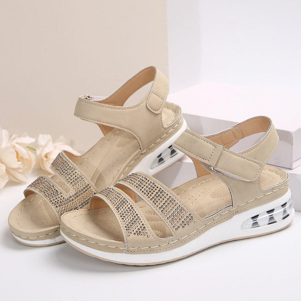 Damen bequeme Sandalen mit glitzernden Akzenten EB