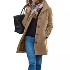 Damen eleganter Wollmantel mit klassischem Revers EB