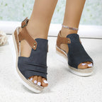 Damen bequeme Zehentrenner-Sandalen mit elastischem Riemen und rutschfester Sohle EB