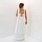 Damen elegante Maxi-Röcke mit Faltenwurf EB