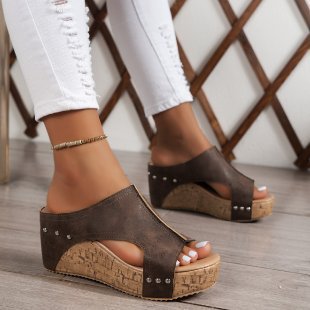 Damen Bequeme Naturkork-Sandalen mit weichem Obermaterial EB