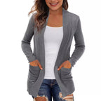 Damen Langärmliger Strickmantel EB