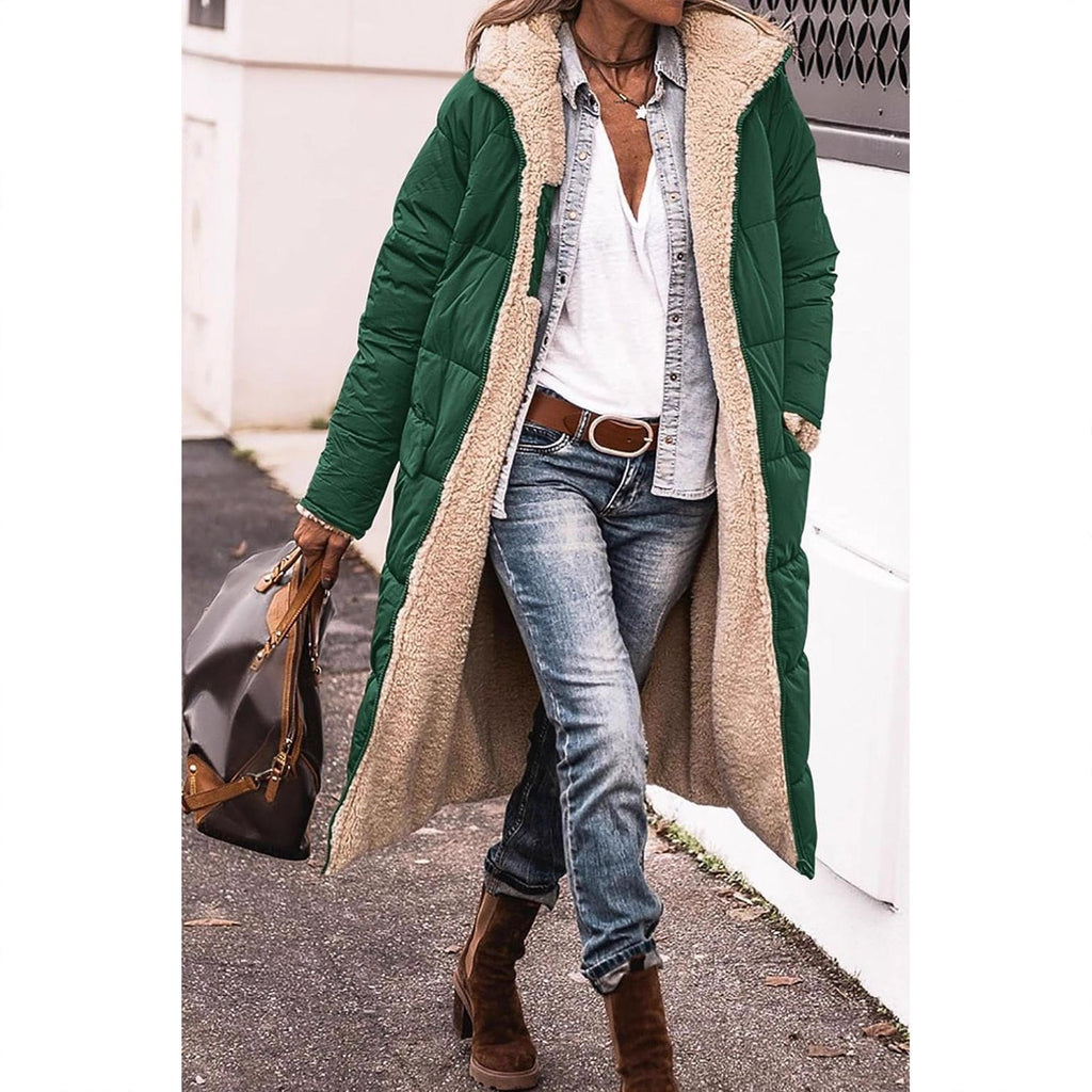 Damen gefütterter Parka mit Kapuze und lässigem Schnitt EB