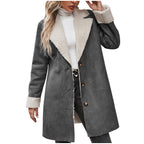 Damen kuscheliger Oversized-Mantel mit schickem Kragen EB