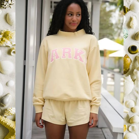Damen-Freizeitset mit Oversized-Sweatshirt und Shorts