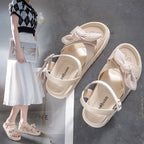 Damen Bequeme Sandalen mit dekorativem Knoten EB